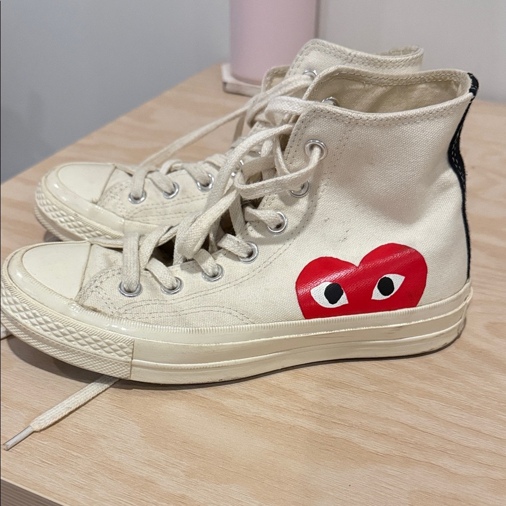 Kids High-Top Sneakers with Red Heart